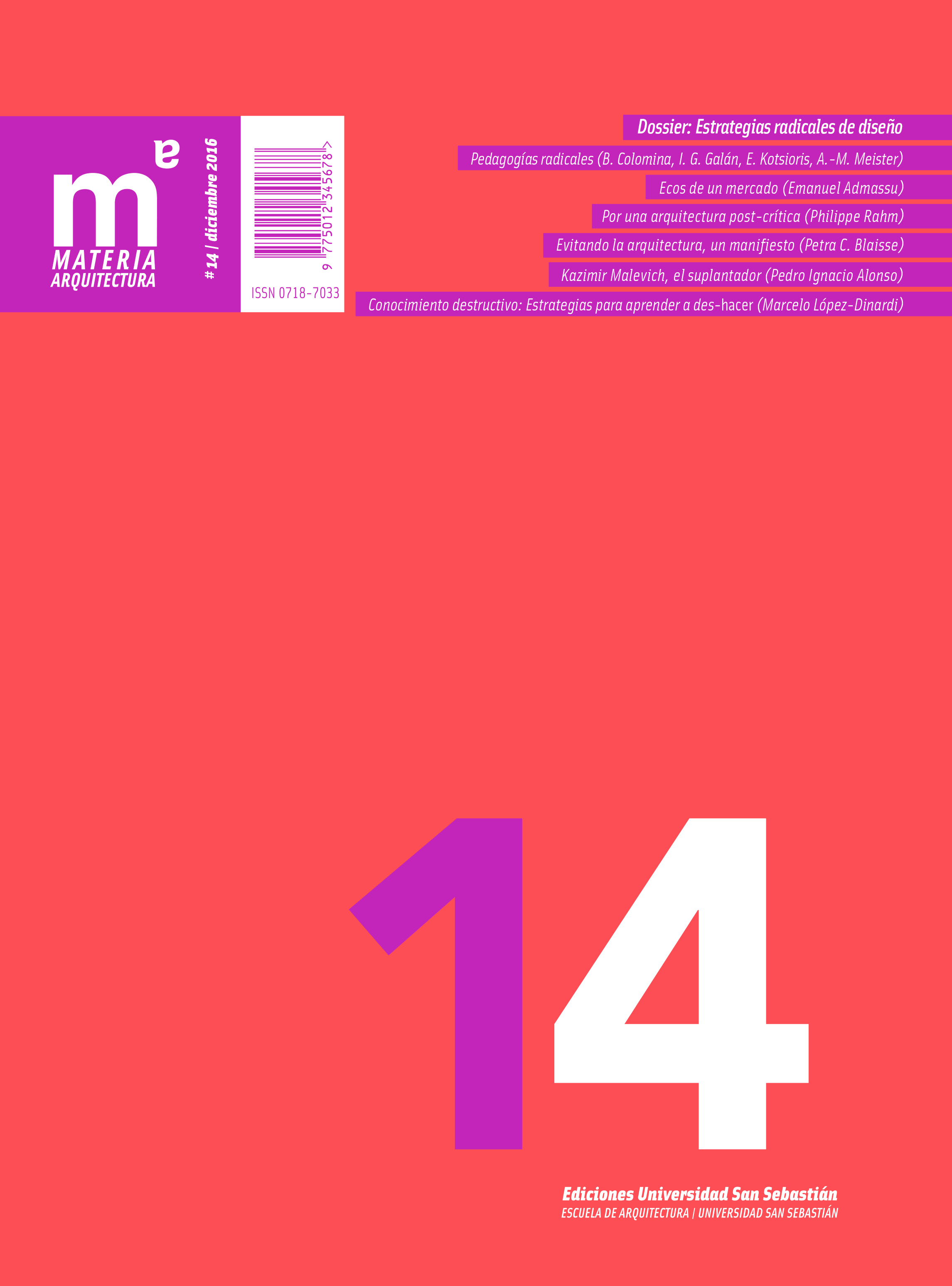 Portada revista numero 14 Materia Arquitectura USS